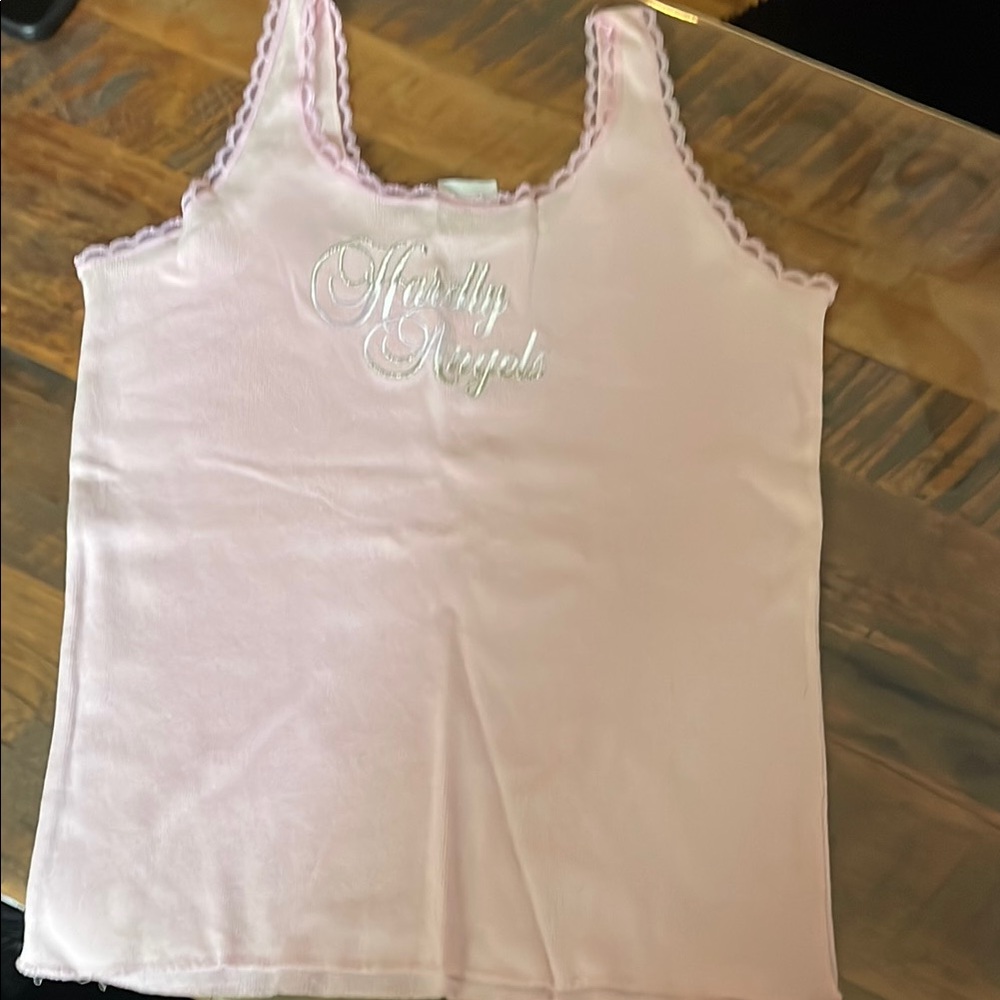 Pink Tank Top with Embroidered Design